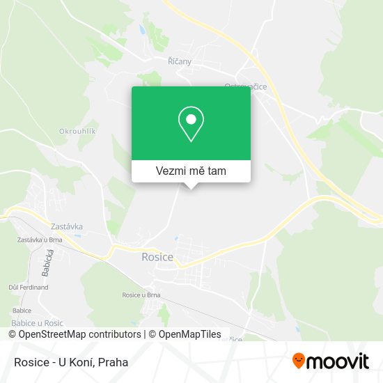 Rosice - U Koní mapa