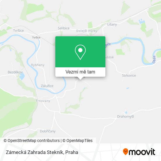 Zámecká Zahrada Stekník mapa