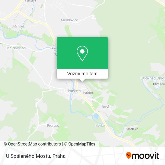 U Spáleného Mostu mapa