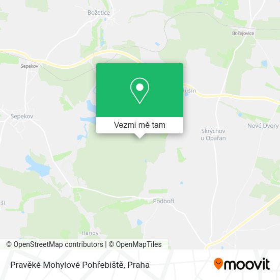 Pravěké Mohylové Pohřebiště mapa