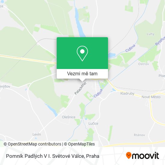 Pomník Padlých V I. Světové Válce mapa