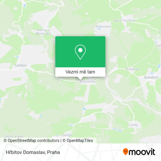 Hřbitov Domaslav mapa