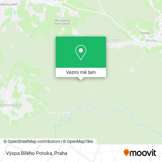 Výspa Bílého Potoka mapa