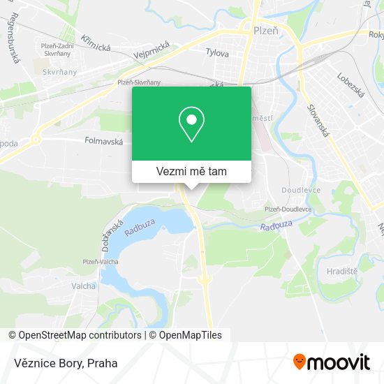 Věznice Bory mapa