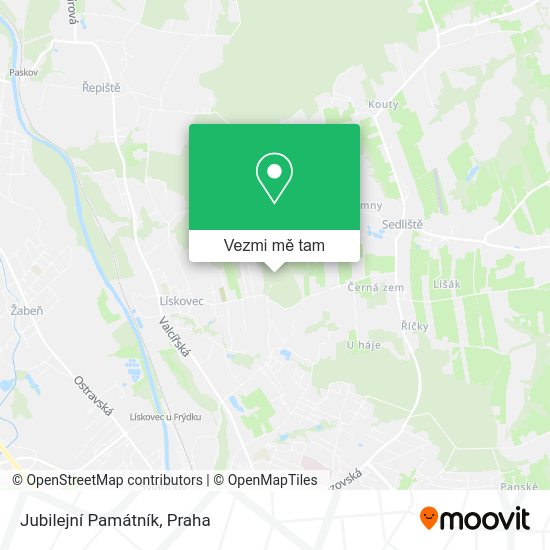 Jubilejní Památník mapa