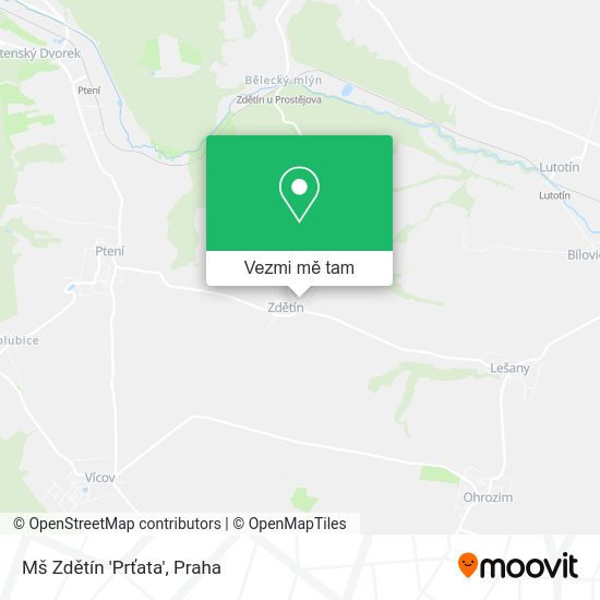 Mš Zdětín 'Prťata' mapa