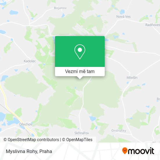 Myslivna Rohy mapa