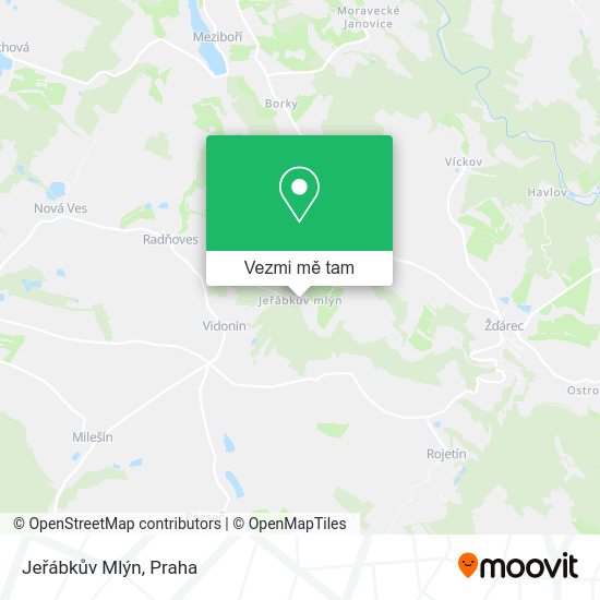 Jeřábkův Mlýn mapa