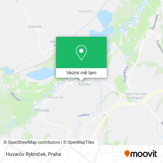 Huvarův Rybníček mapa