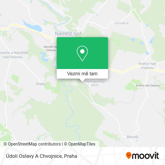 Údolí Oslavy A Chvojnice mapa