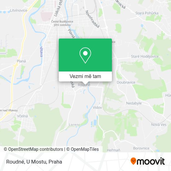Roudné, U Mostu mapa