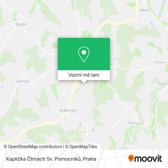 Kaplička Čtrnácti Sv. Pomocníků mapa