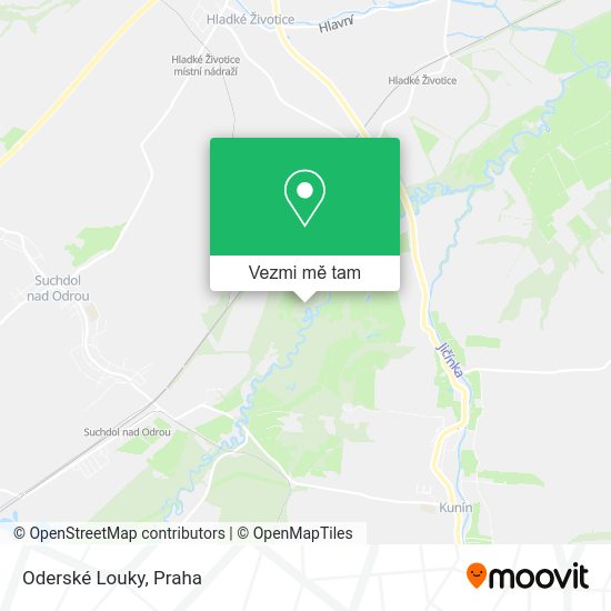 Oderské Louky mapa