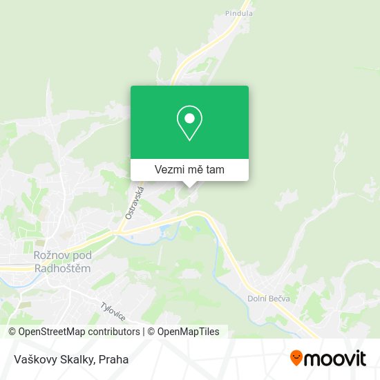 Vaškovy Skalky mapa