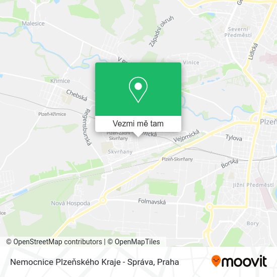 Nemocnice Plzeňského Kraje - Správa mapa