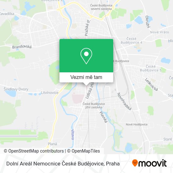 Dolní Areál Nemocnice České Budějovice mapa