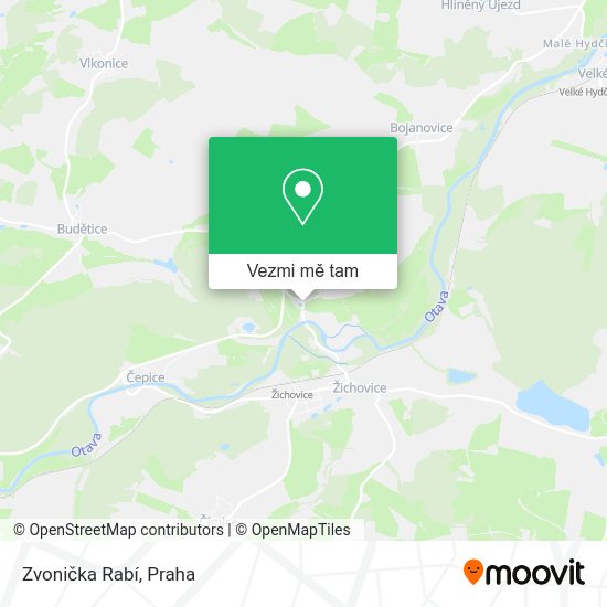 Zvonička Rabí mapa
