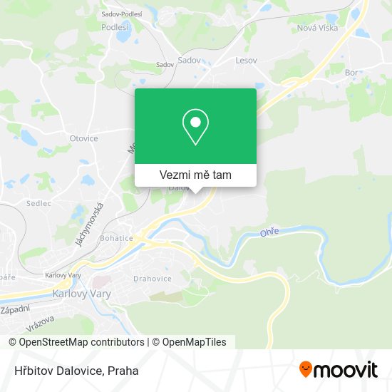 Hřbitov Dalovice mapa