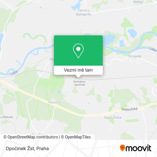 Opočinek Žst mapa