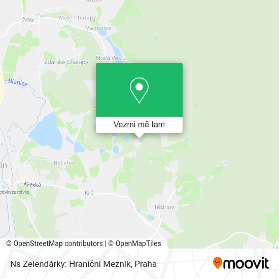 Ns Zelendárky: Hraniční Mezník mapa