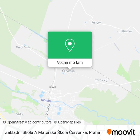 Základní Škola A Mateřská Škola Červenka mapa