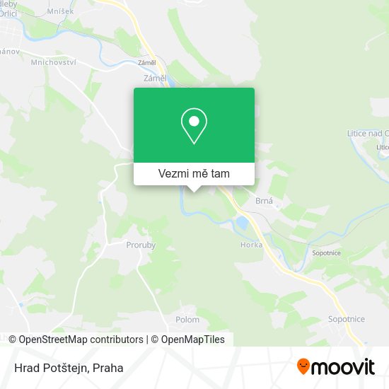 Hrad Potštejn mapa