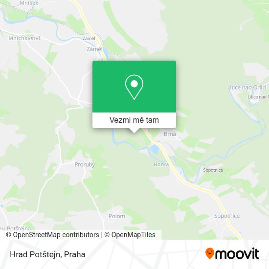 Hrad Potštejn mapa