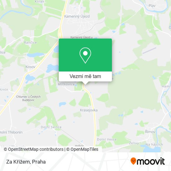 Za Křížem mapa