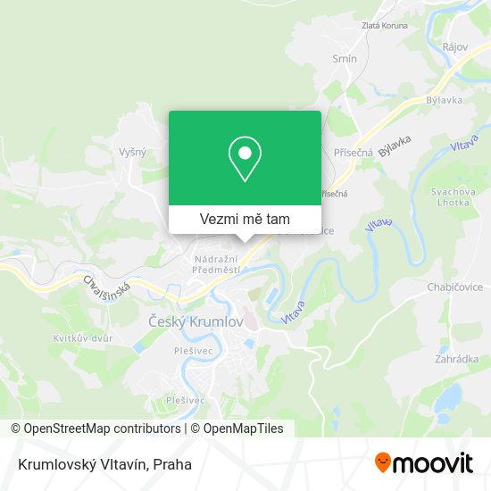 Krumlovský Vltavín mapa
