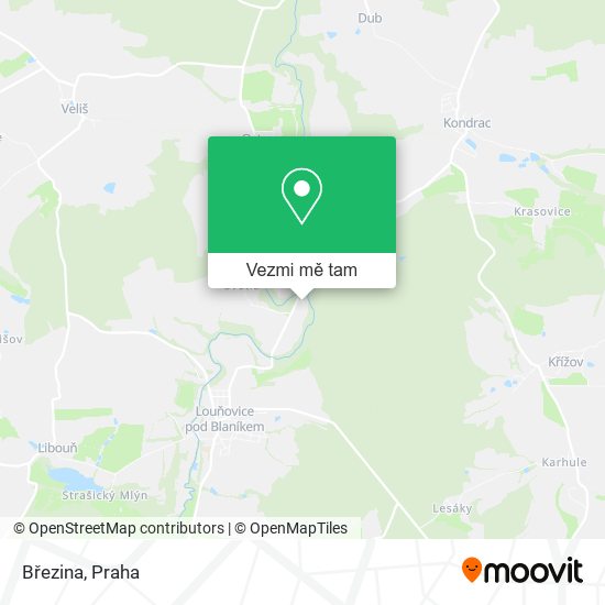 Březina mapa