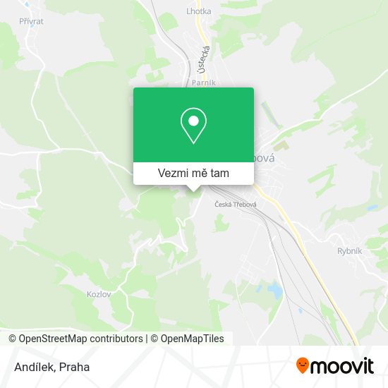 Andílek mapa