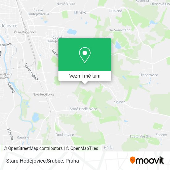 Staré Hodějovice;Srubec mapa