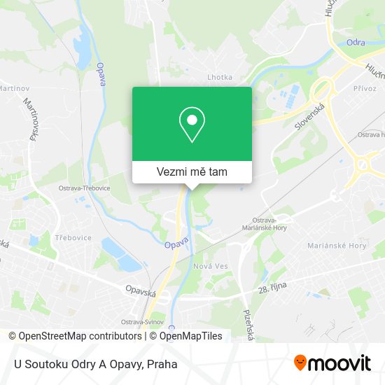 U Soutoku Odry A Opavy mapa