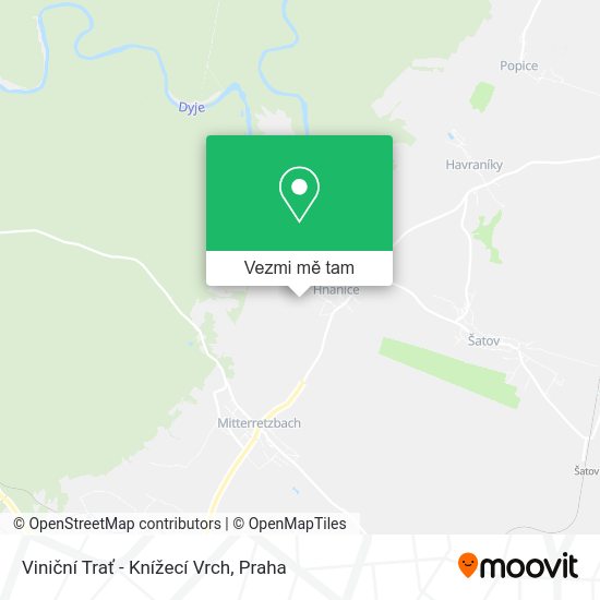 Viniční Trať - Knížecí Vrch mapa