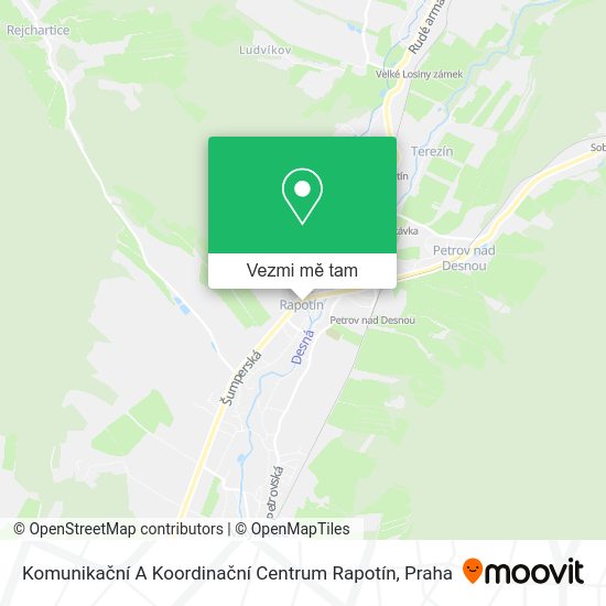 Komunikační A Koordinační Centrum Rapotín mapa