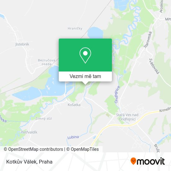 Kotkův Válek mapa