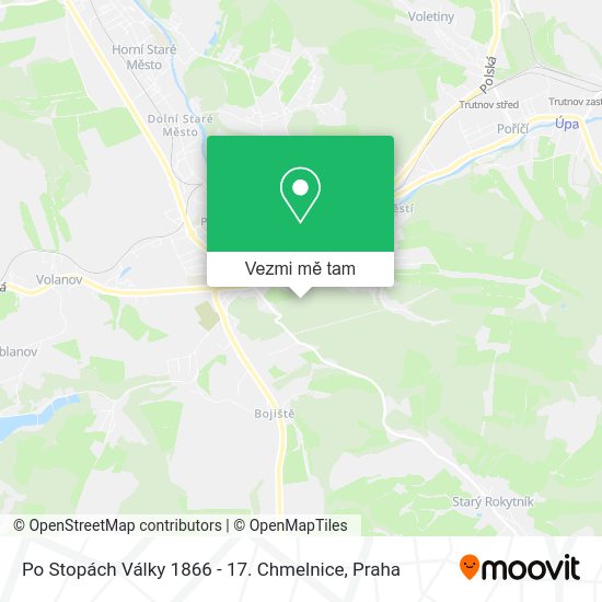 Po Stopách Války 1866 - 17. Chmelnice mapa