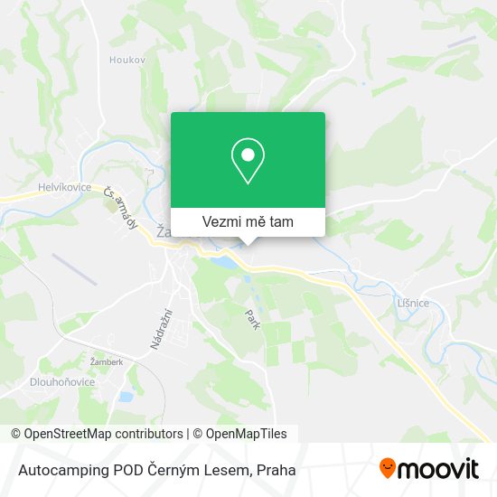 Autocamping POD Černým Lesem mapa