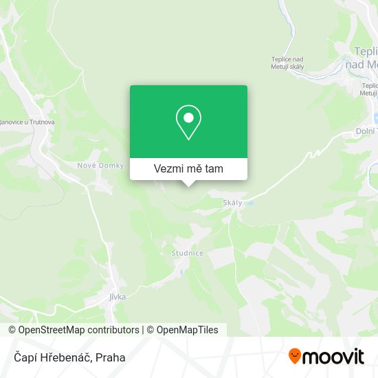 Čapí Hřebenáč mapa