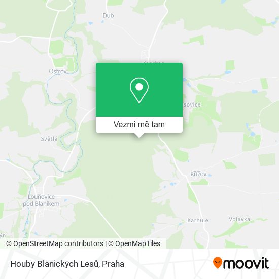 Houby Blanických Lesů mapa