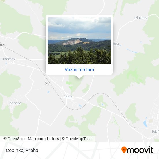 Čebínka mapa