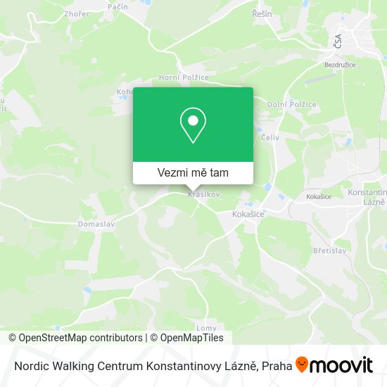Nordic Walking Centrum Konstantinovy Lázně mapa