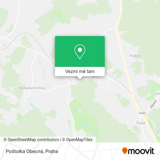 Poštolka Obecná mapa