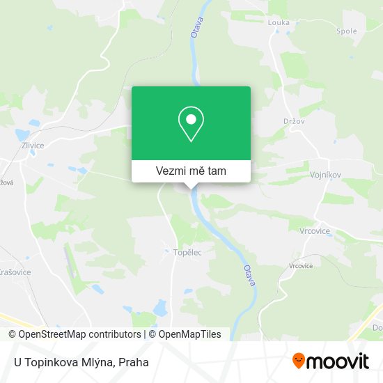 U Topinkova Mlýna mapa