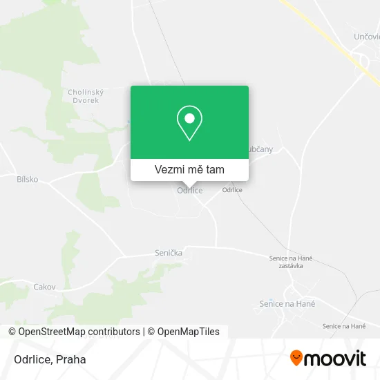 Odrlice mapa