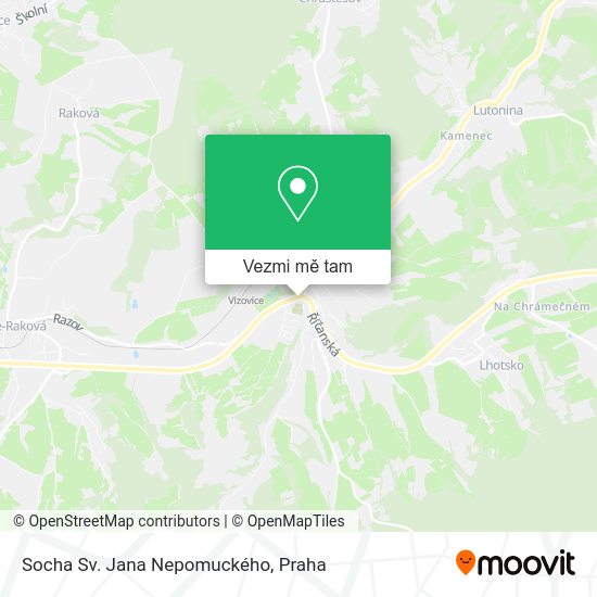 Socha Sv. Jana Nepomuckého mapa