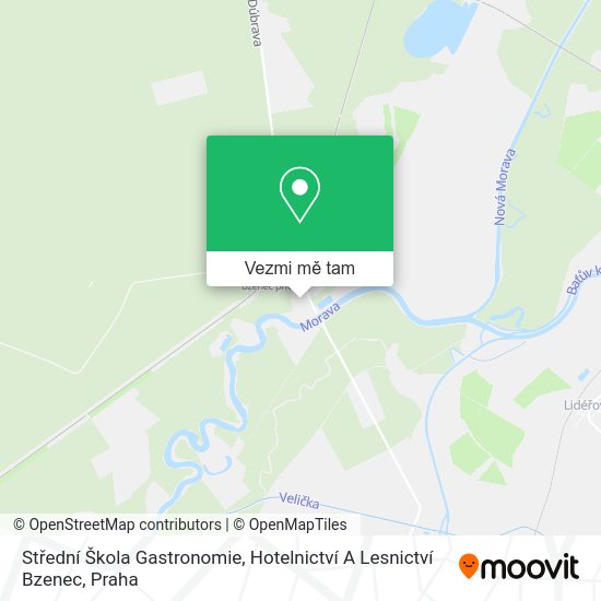 Střední Škola Gastronomie, Hotelnictví A Lesnictví Bzenec mapa