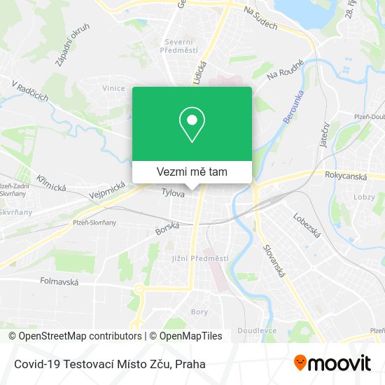 Covid-19 Testovací Místo Zču mapa
