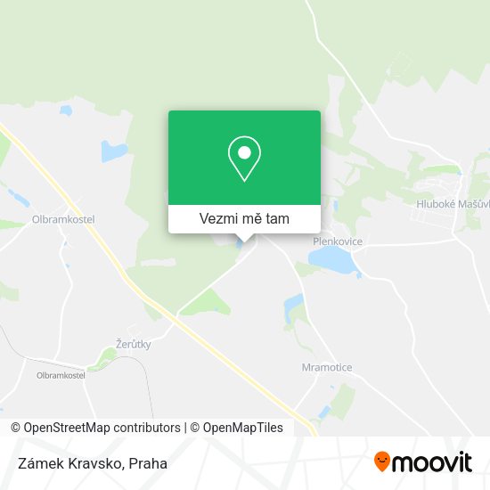 Zámek Kravsko mapa