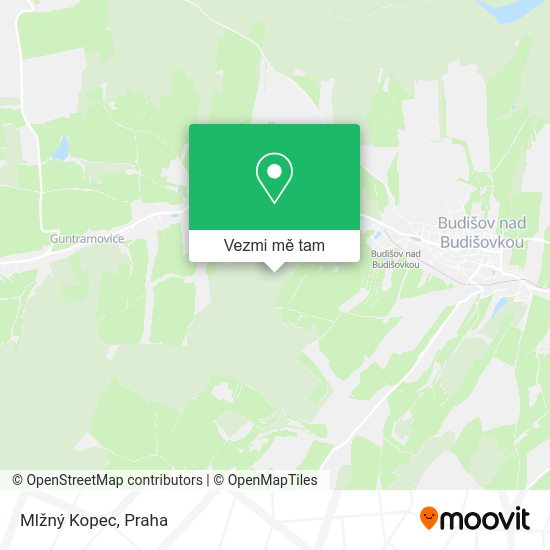 Mlžný Kopec mapa